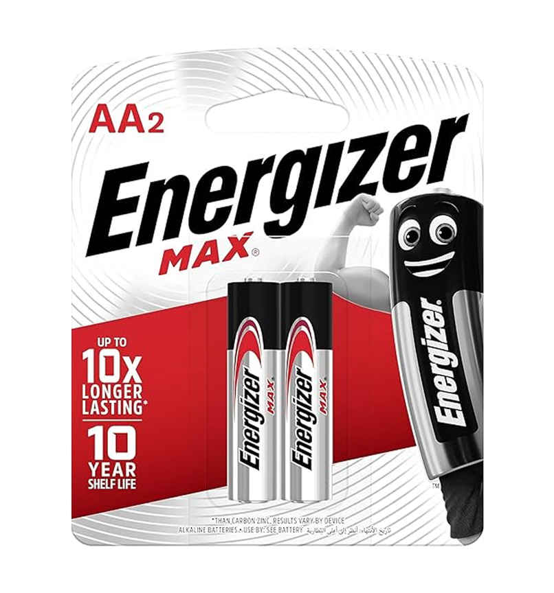 Energizer Max Alkaline Batteries - AA (Pack Of 2)